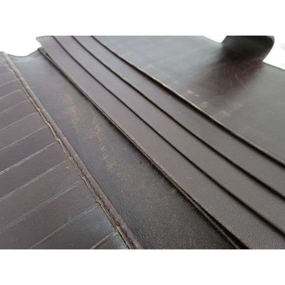 Prada Logo Double Hook Bifold Wallet Brown Jacquard - Picture 10 of 12